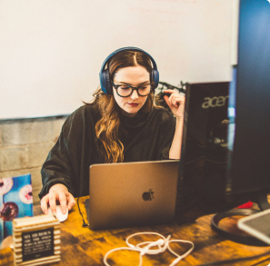 Woman on computer